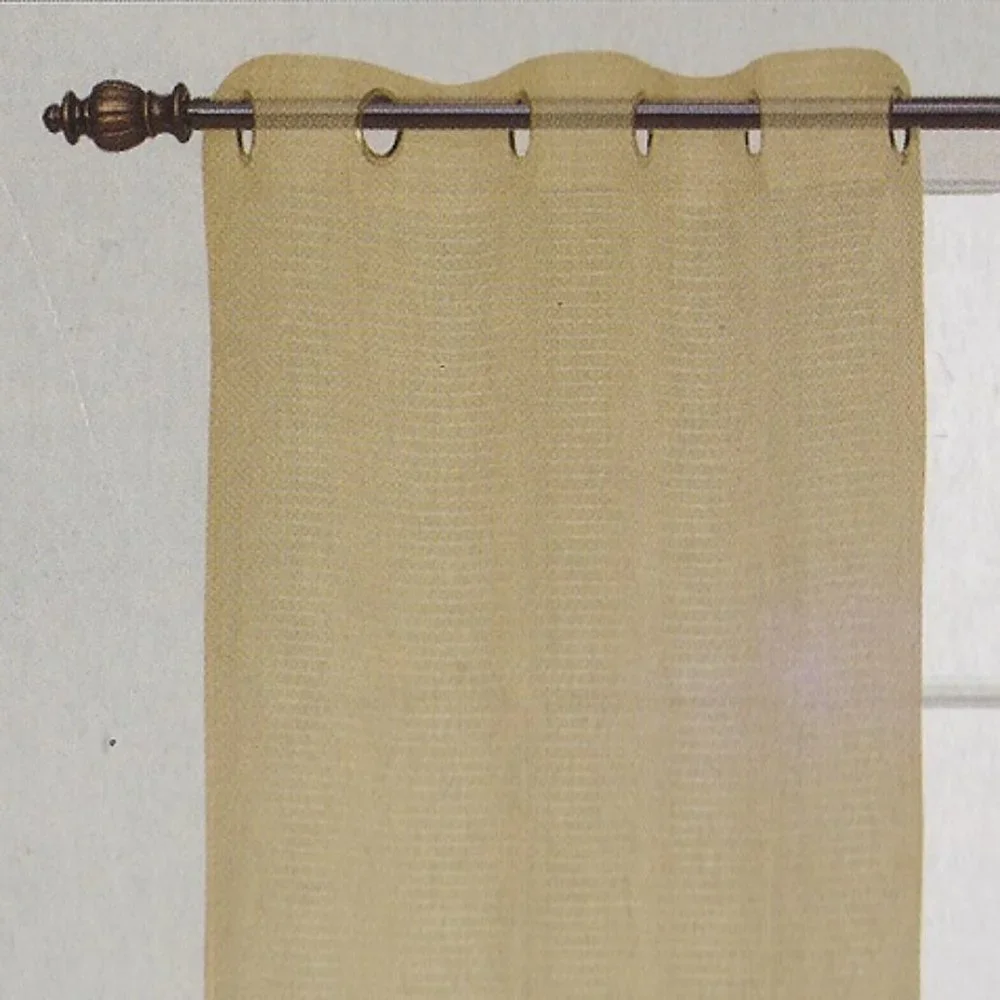 Sheer Curtains with Grommets 2 piece set Tan / Almond